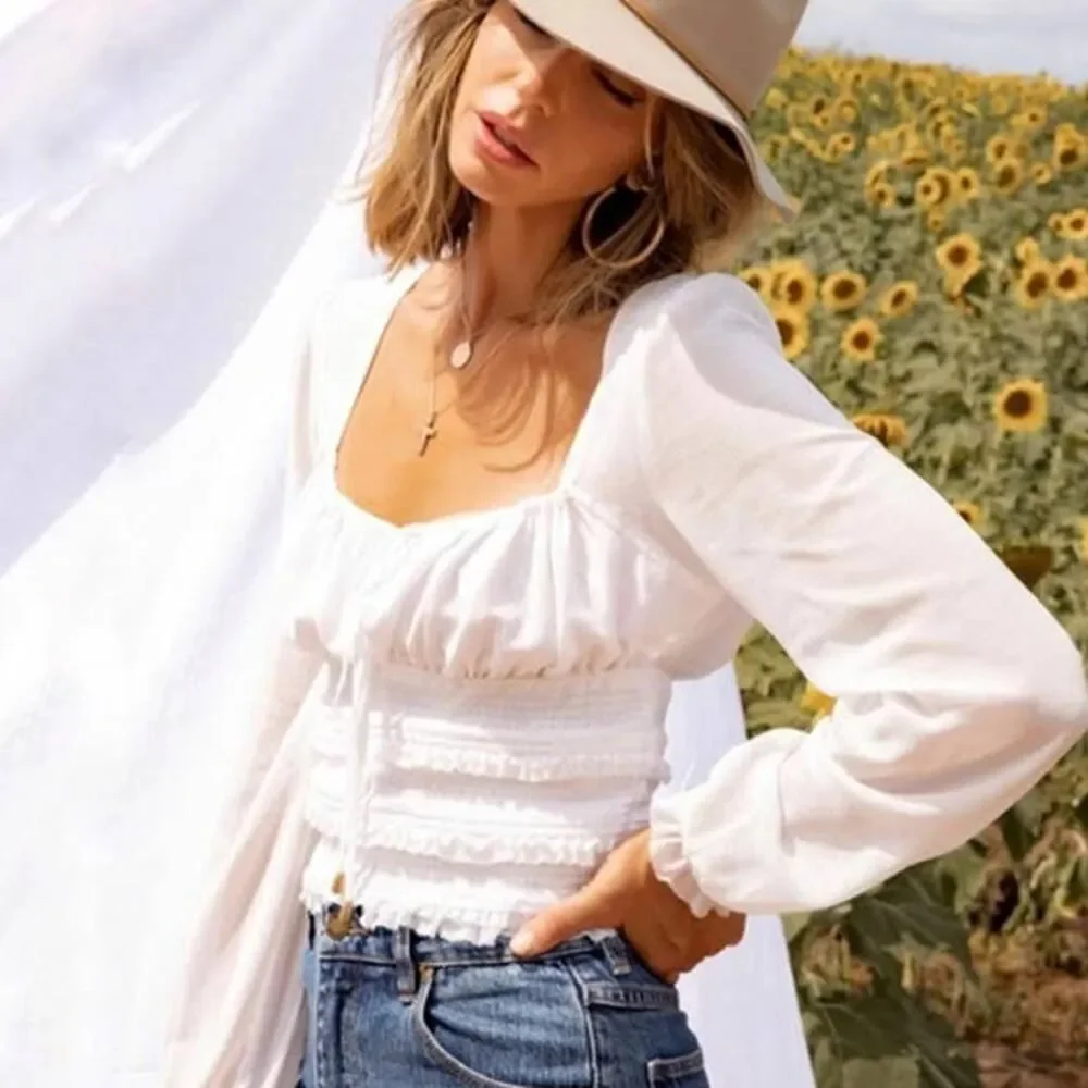 Free People Solid Lolita Milk Maid Top